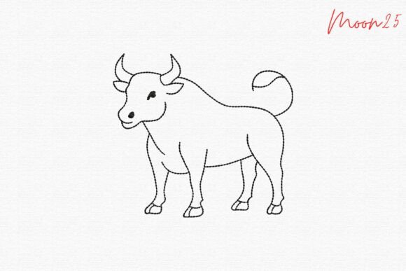Cute Cow Outline Embroidery Design Review