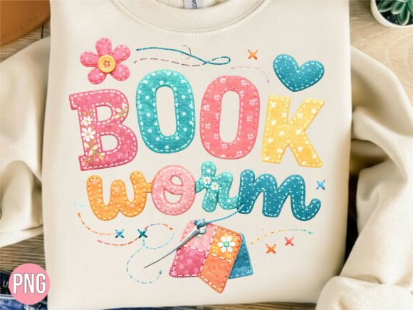 Cute Pastel Bookworm Embroidery PNG Review