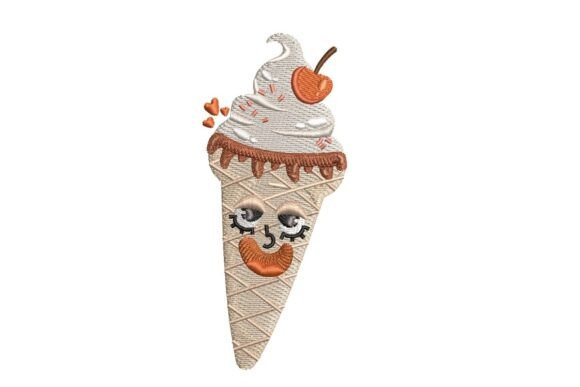 Kawaii Ice Cream Cone Embroidery for Sweet Handmade Gifts