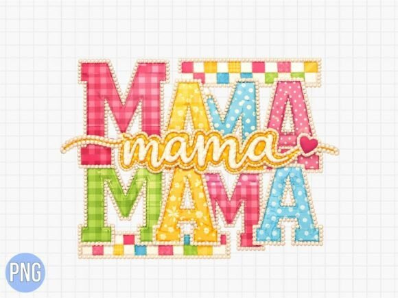 Mama Faux Embroidery Stitch T-Shirt PNG Review