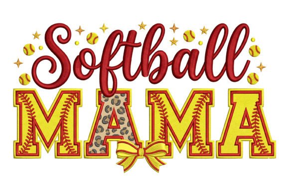 Softball Mama Embroidery Leopard Bow PNG Review
