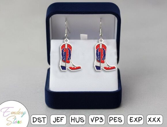 Western American Earrings Embroidery